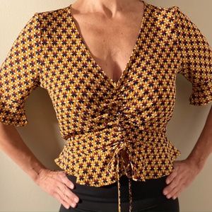 Forever 21 Geometric Cropped Blouse